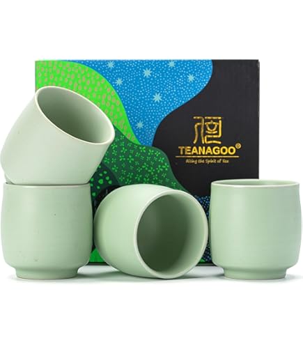 Amazon.com: ZENS 日本茶杯4 件組8 盎司(約226.8 毫升)浮雕海軍藍色